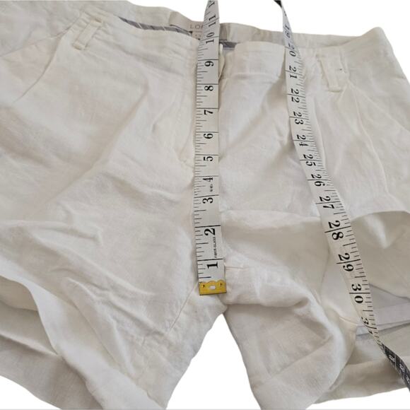 Ann Taylor Loft White Linen Blend Comfy Shorts Size 4 - Picture 3 of 6